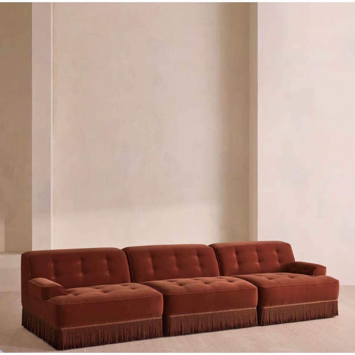 Elena Püsküllü Modüler Kadife Koltuk