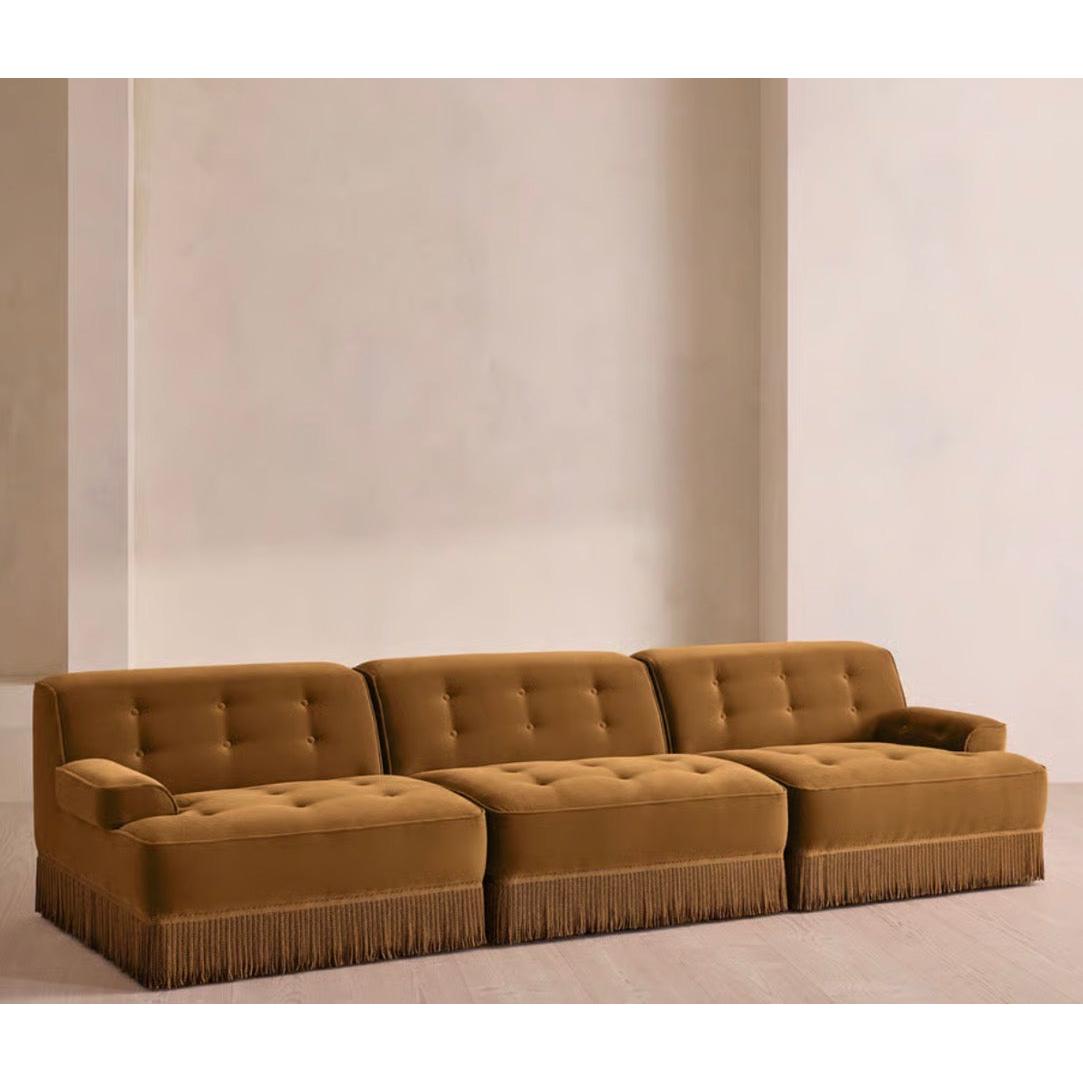 Elena Püsküllü Modüler Kadife Koltuk