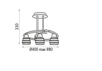 Elena Sarkit 3l Chrome Ø40*88x33 Cm E14 3x20w