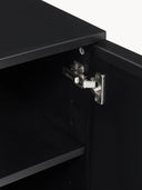 Elona Modern Minimalist Dressoir, Mat Siyah, 200 cm