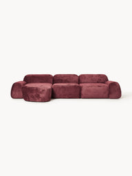 Elora Kanepe | Modern & Modüler Tasarım (3-4 Kişilik) Teddy Bukle, Döşemeli-Köşe Koltuk-Innature Home-Bordo-Sağ-NowShopFun