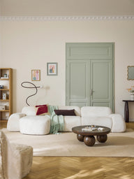 Elora Kanepe | Modern & Modüler Tasarım (3-4 Kişilik) Teddy Bukle, Döşemeli-Köşe Koltuk-Innature Home-Bordo-Sağ-NowShopFun