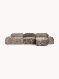 Elora Kanepe | Modern & Modüler Tasarım (3-4 Kişilik) Teddy Bukle, Döşemeli-Köşe Koltuk-Innature Home-Bordo-Sağ-NowShopFun