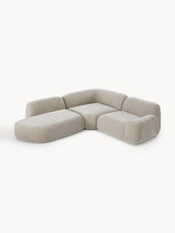 Elora Modüler Köşe Kanepe | Modern & Modüler Tasarım (3-4 Kişilik) Dokulu Kadifemsi, Döşeme-Köşe Koltuk-Innature Home-Açık Bej-Sağ-NowShopFun