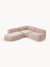 Elora Modüler Köşe Kanepe | Modern & Modüler Tasarım (3-4 Kişilik) Dokulu Kadifemsi, Döşeme-Köşe Koltuk-Innature Home-Açık Bej-Sağ-NowShopFun