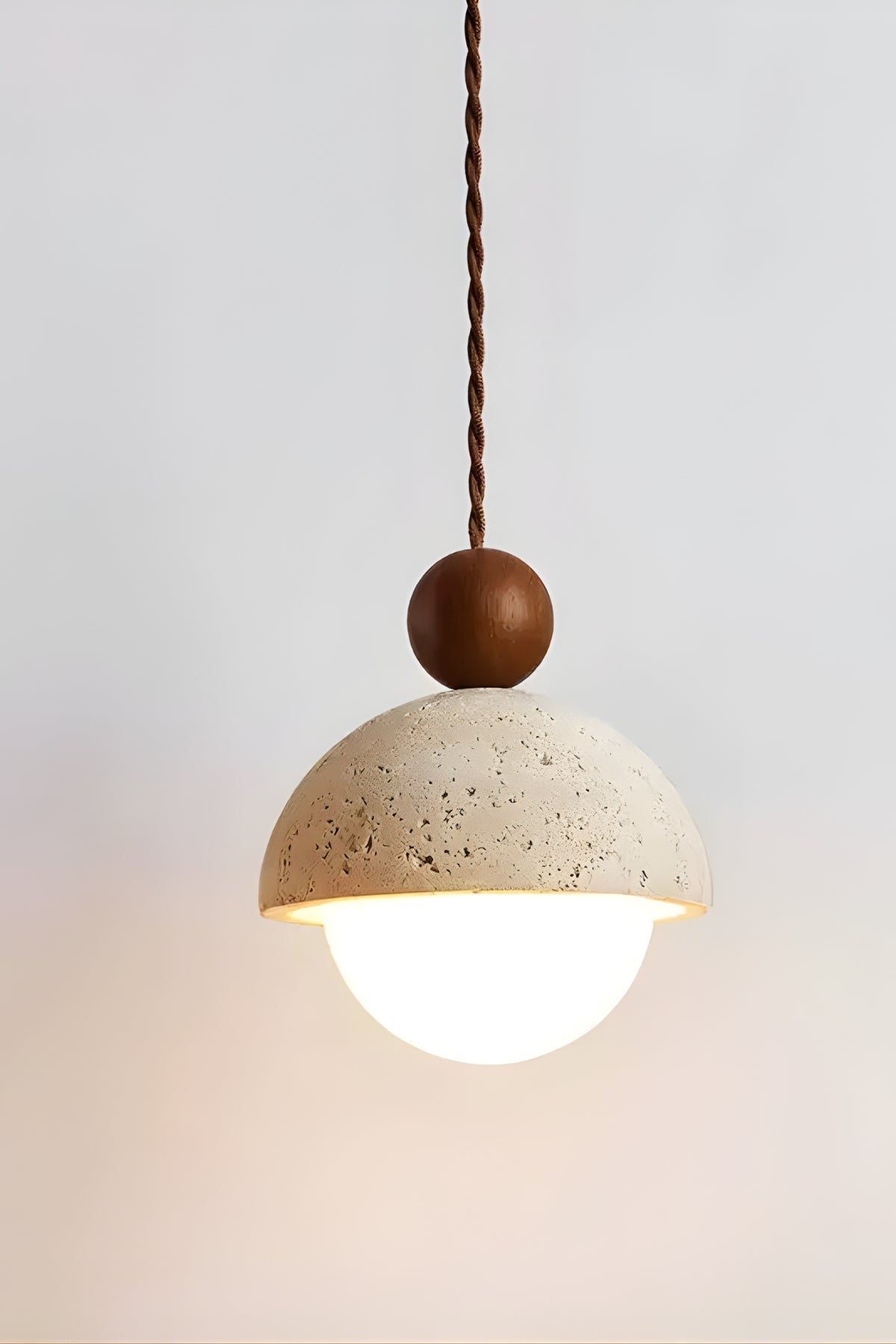 Elvaris Traverten & Ahşap Detaylı Modern Sarkıt Avize