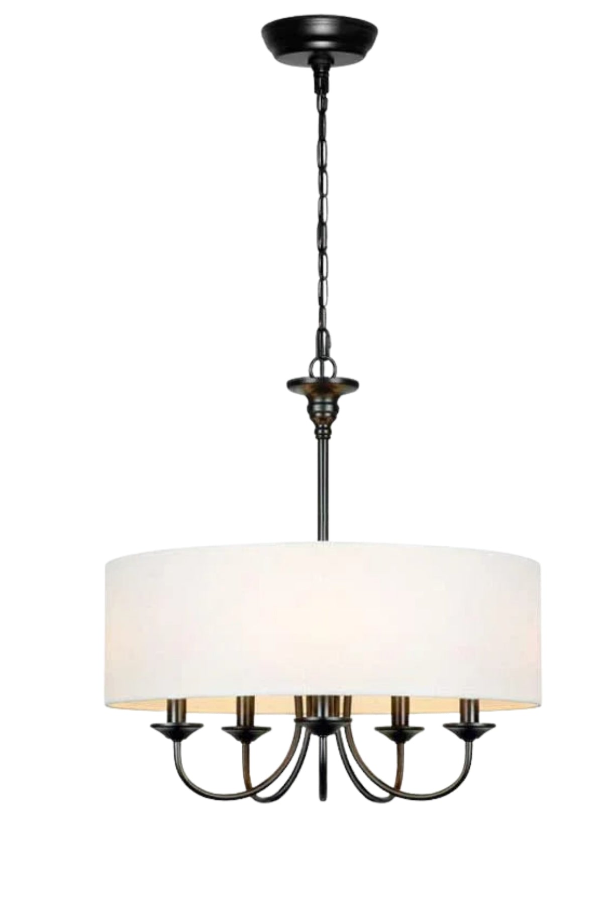 Elvoria Metal Gövdeli Kumaş Şapkalı Klasik Sarkıt Avize