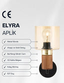 Elyra Ahşap Detaylı Cam Duvar Apliği