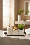 Enginarlı Mermer Pirinç Banyo Seti