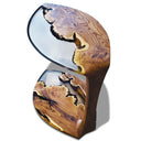 Epoksi Masif Ceviz Özel Yapım Kütük Yan Sehpa
