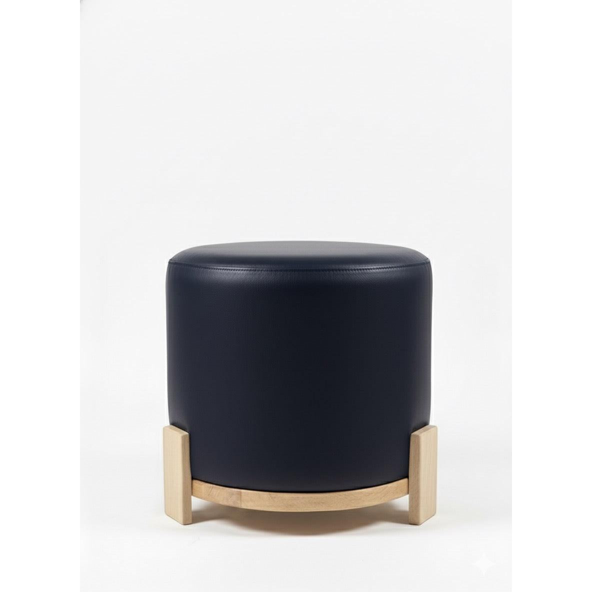 Eres %100 Deri Ahşap Ayaklı Puf