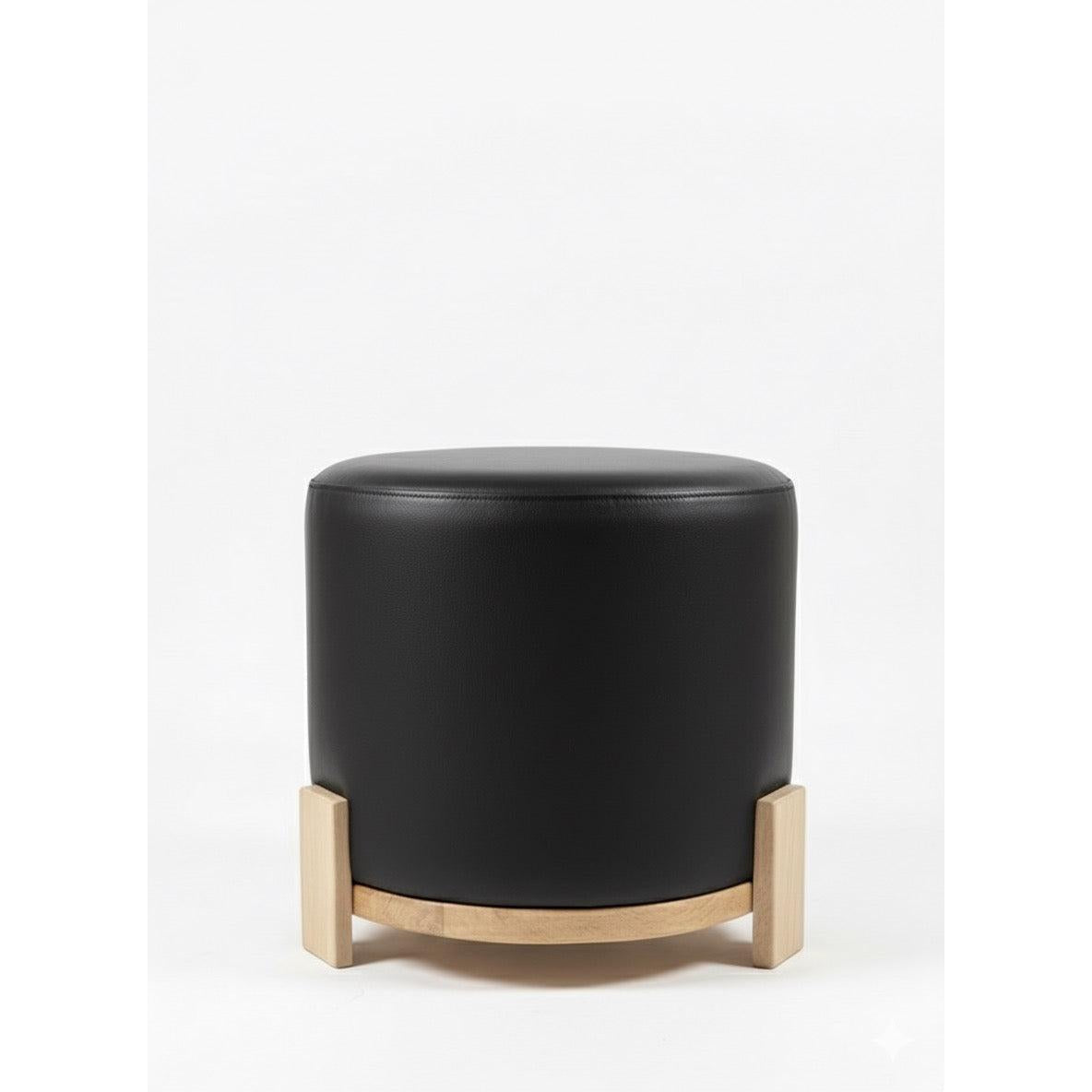 Eres %100 Deri Ahşap Ayaklı Puf