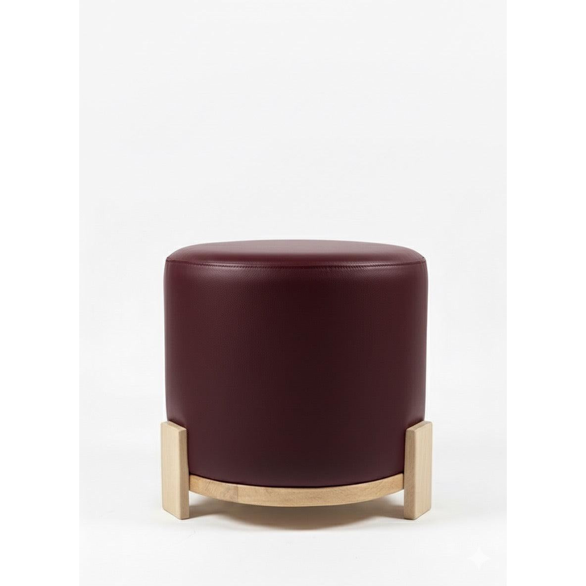 Eres %100 Deri Ahşap Ayaklı Puf