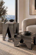 Esfera Aynalı Yan Sehpa İkili Set