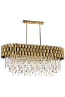 Avonni AV-1727-ELLIPSE Eskitme Kaplama Modern Avize E27 Metal Kristal H: 80 cm, WxD: 80x40 cm-Avonni-NowShopFun