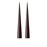 Espresso Kokusuz 2'Li Kalın Konik Mum 37 Cm