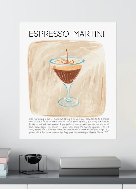 Espresso Martini Cocktail Art Print Poster-Tablo-Muff Atelier-NowShopFun