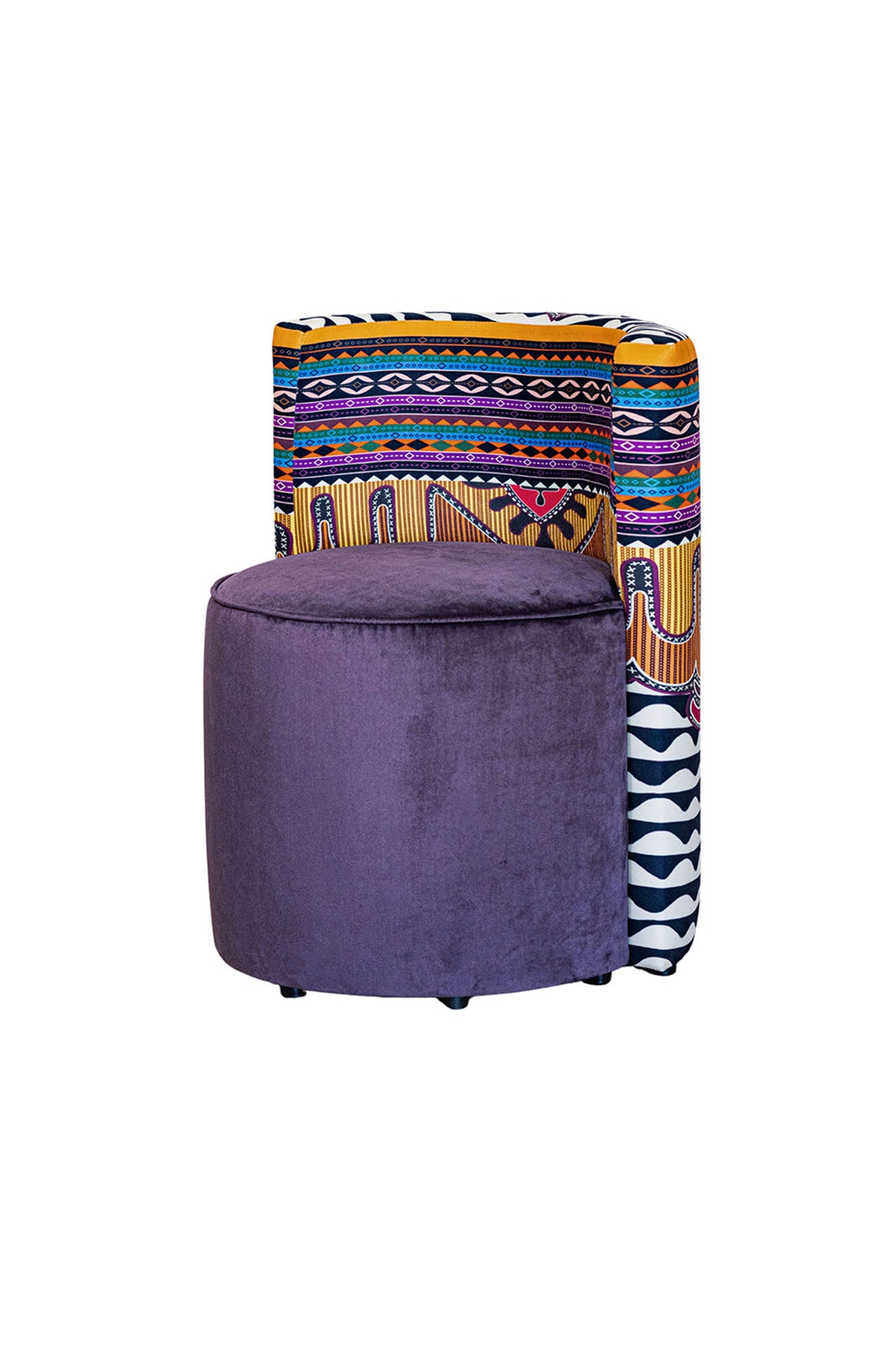 Etnik Desenli Sırt Destekli Puf