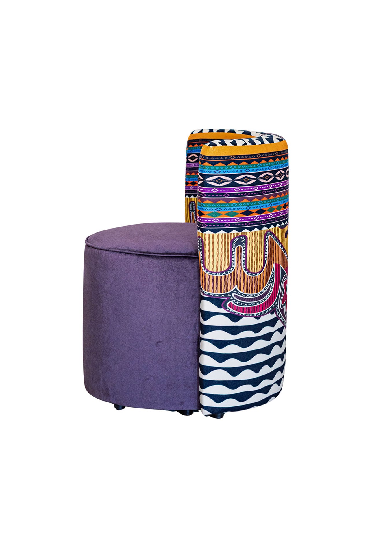Etnik Desenli Sırt Destekli Puf