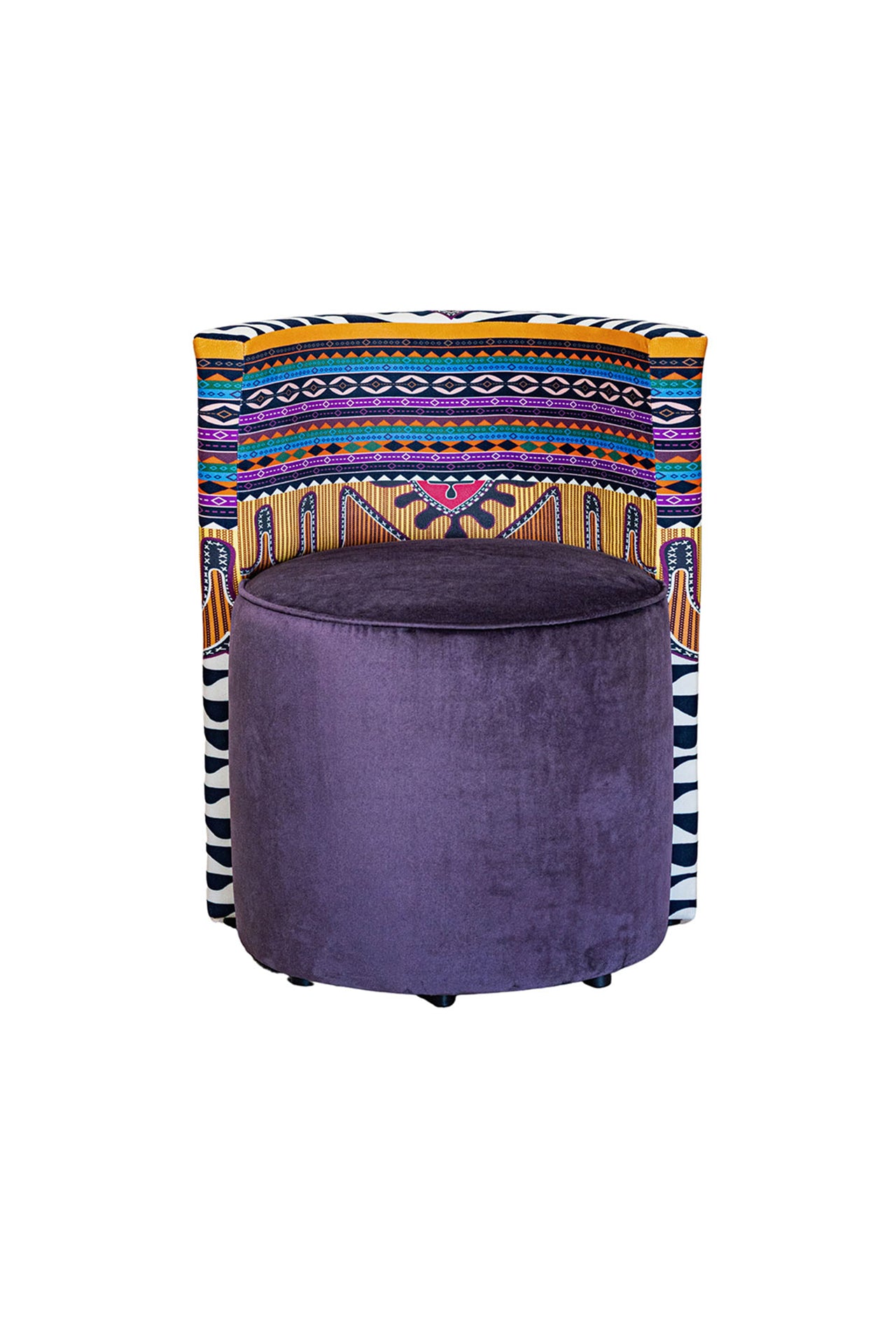 Etnik Desenli Sırt Destekli Puf