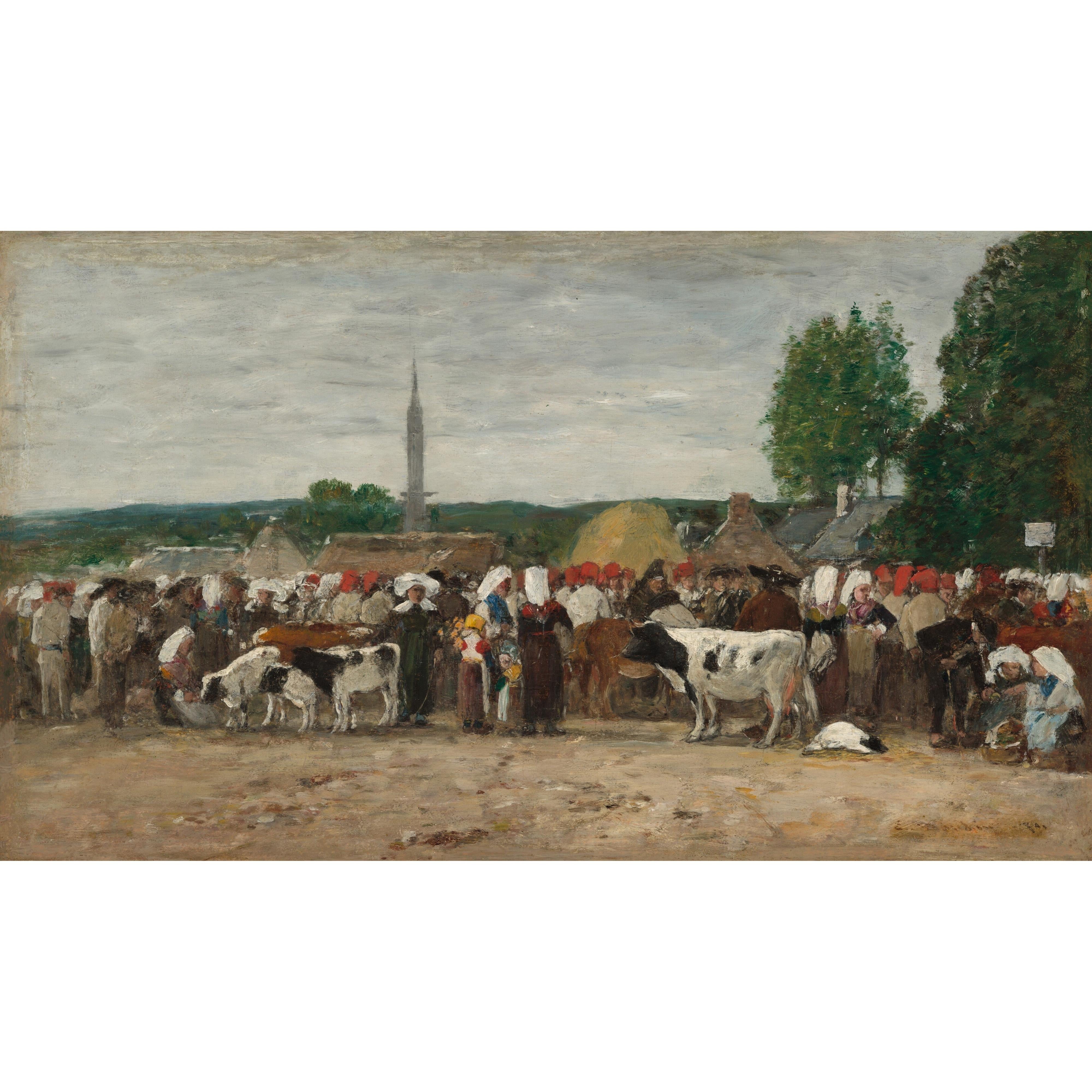 Eugène Boudin - Bretagne Panayırı Fine Art Baskı