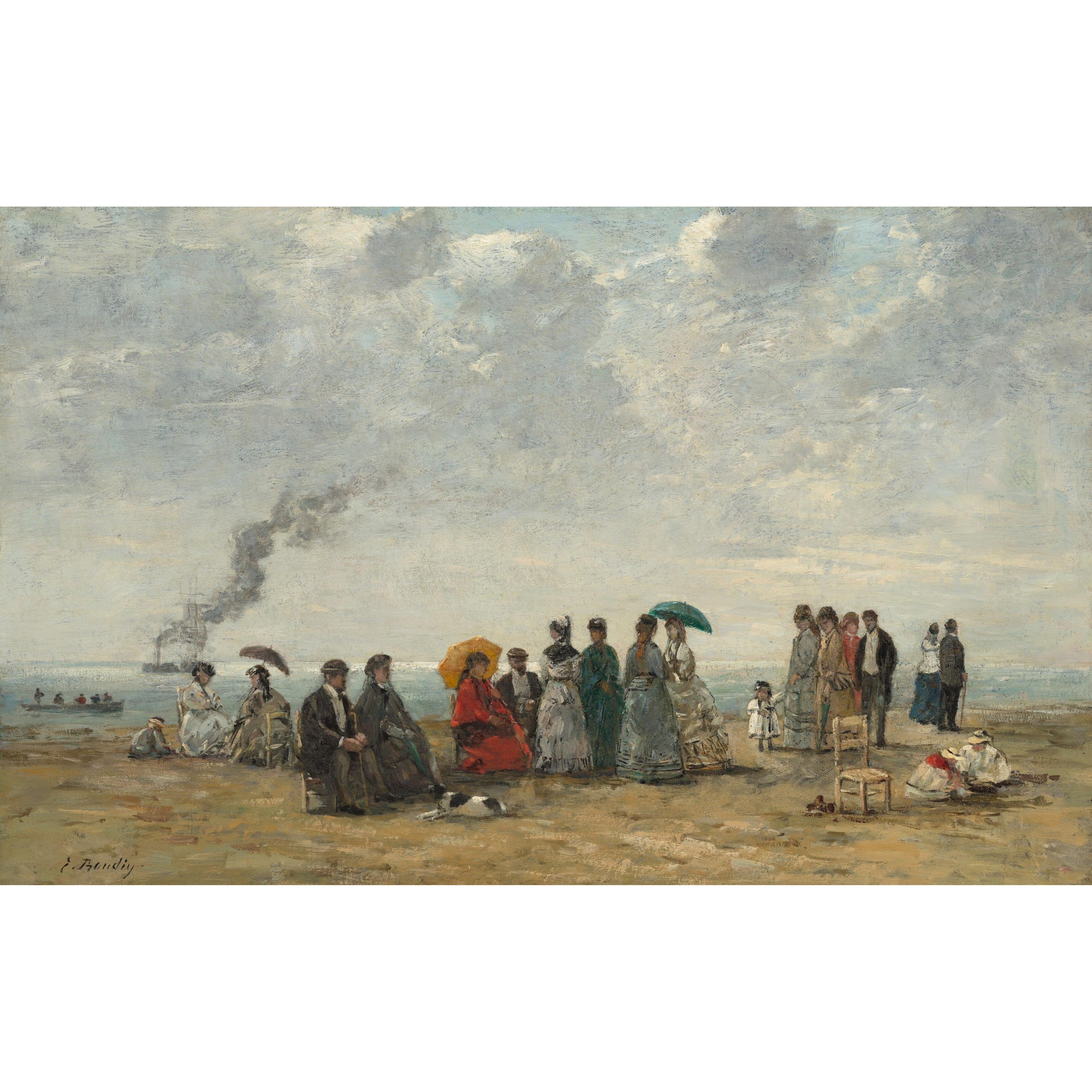 Eugène Boudin - Sahilde Figürler Fine Art Baskı