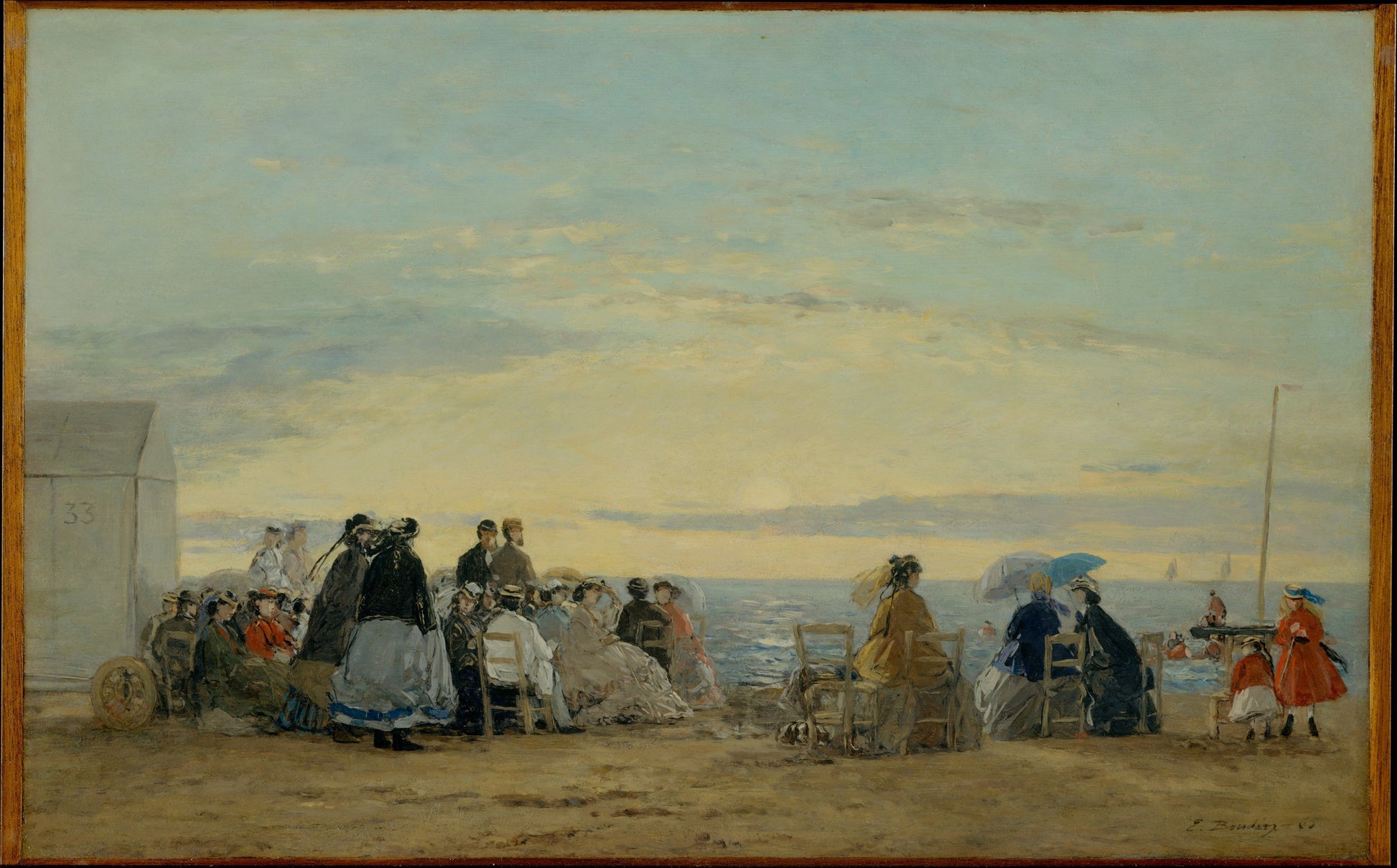Eugène Boudin - Sahilde Günbatımı Fine Art Baskı