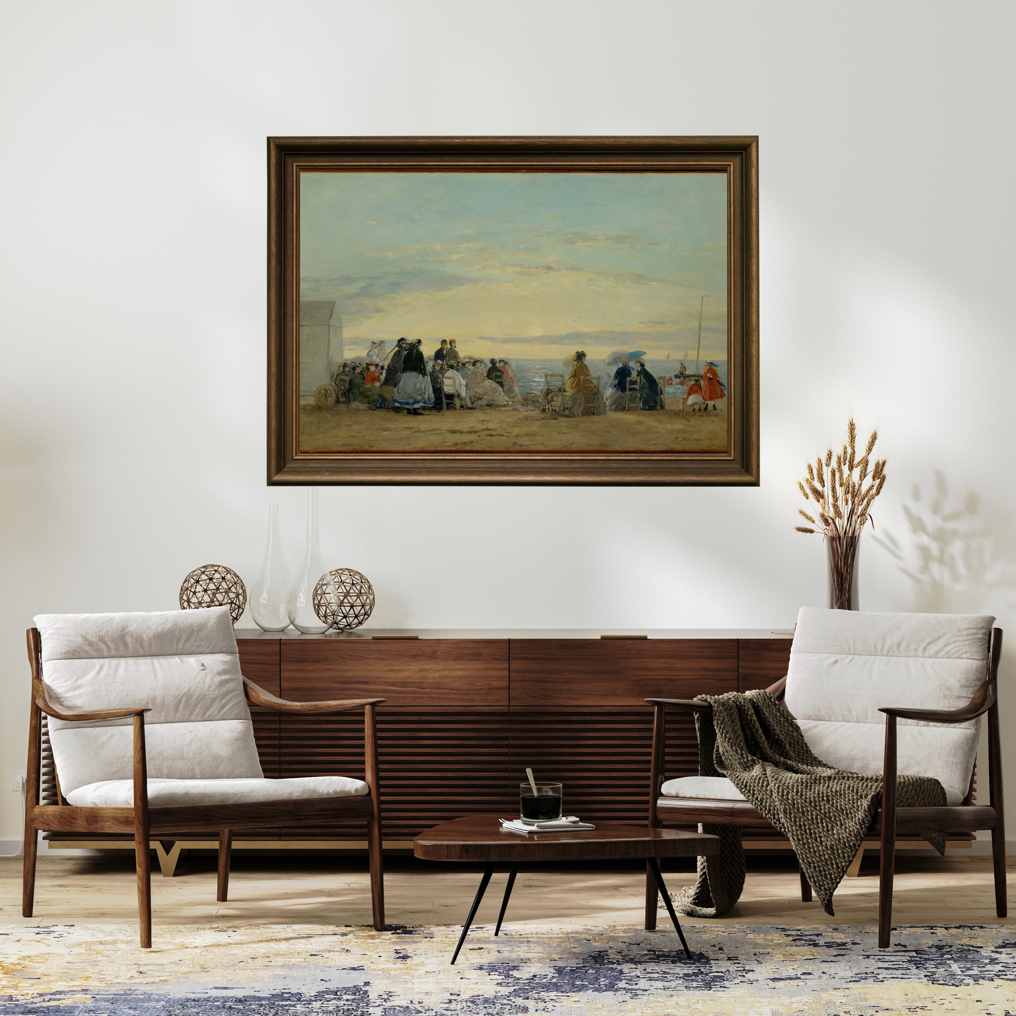 Eugène Boudin - Sahilde Günbatımı Fine Art Baskı