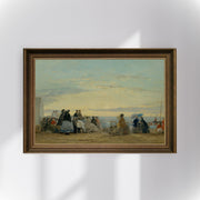Eugène Boudin - Sahilde Günbatımı Fine Art Baskı
