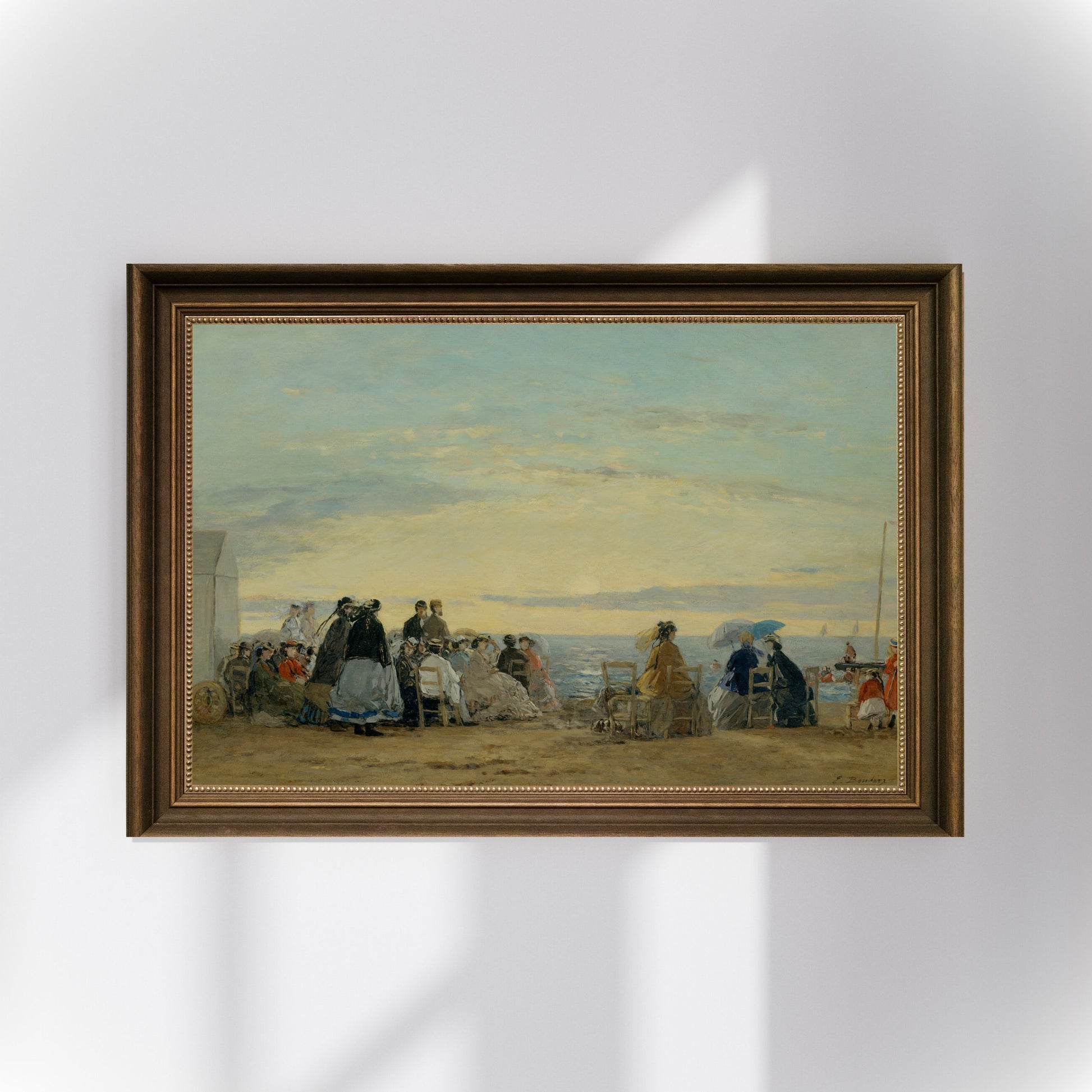 Eugène Boudin - Sahilde Günbatımı Fine Art Baskı