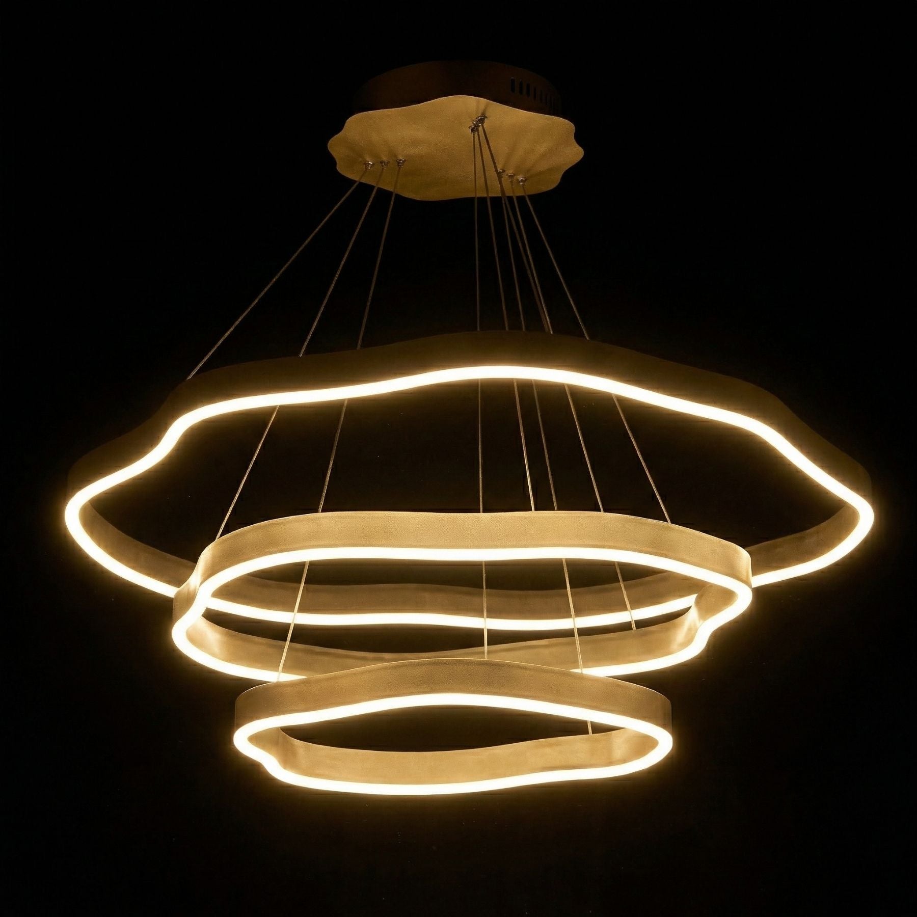 Everest Modern 3lü Dalgalı Avize 80 Cm