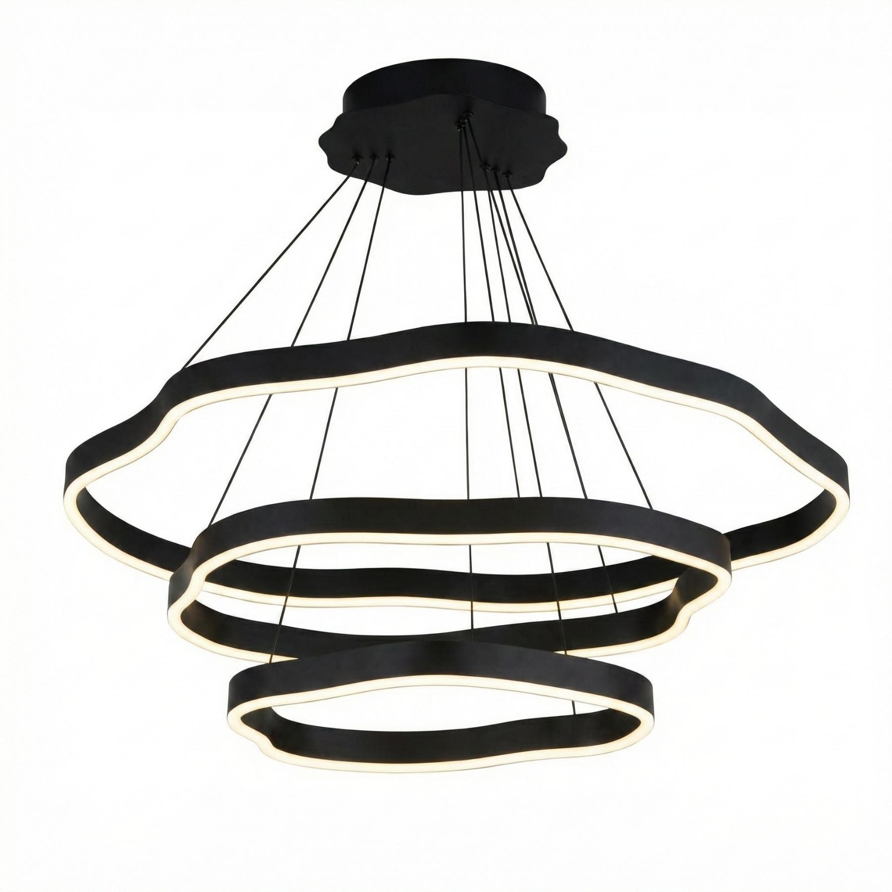 Everest Modern 3lü Dalgalı Avize 80 Cm