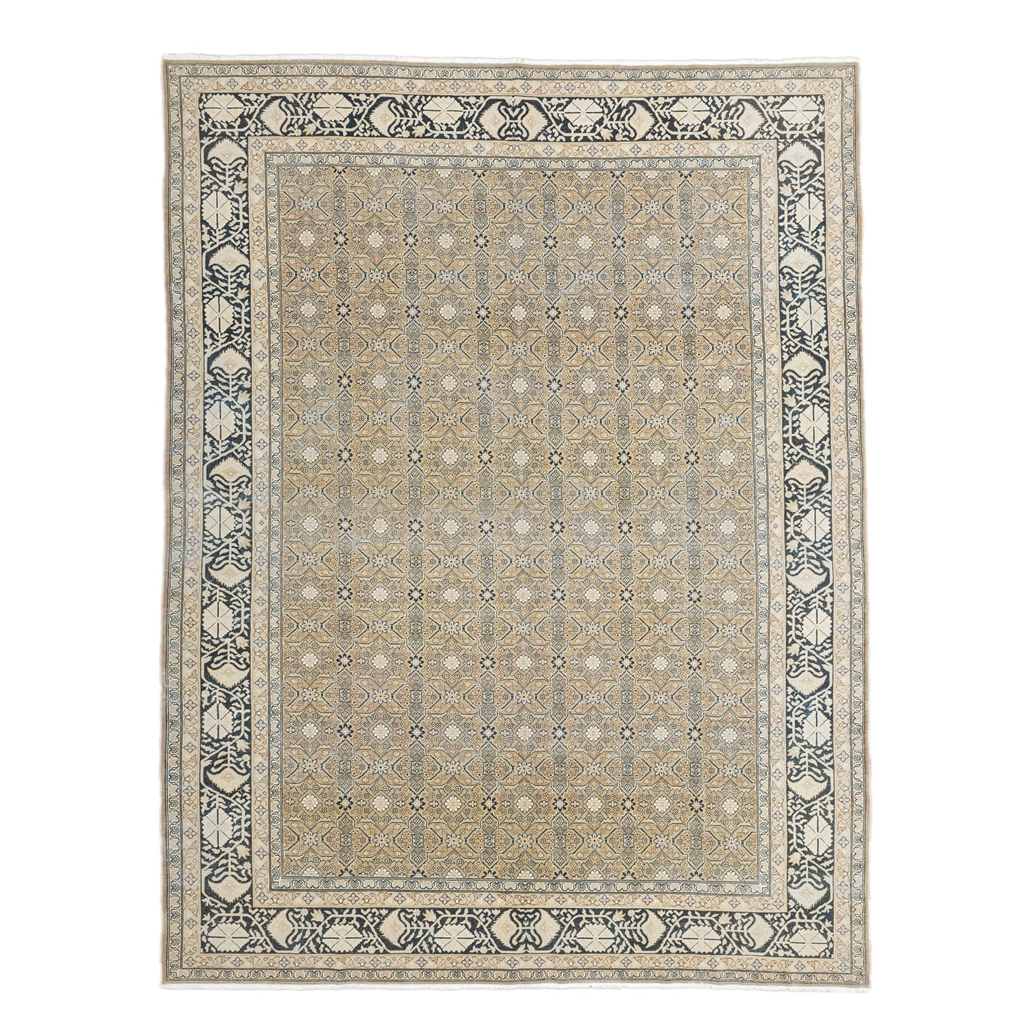 Eyvan Geometrik Çiçek Desenli El Dokuma İran Halısı 294x390 cm