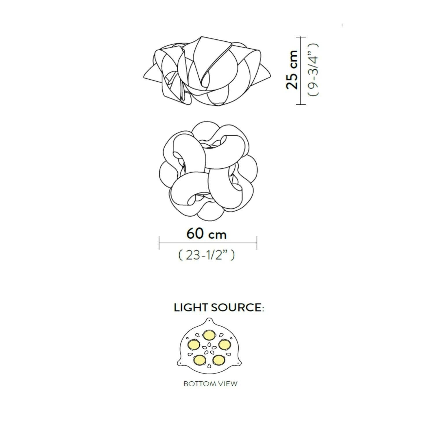 Fabula BüyüK Boy Plafonyer Apli̇k 5l Pri̇Zma Ø60x25 Cm E27 Led 5x8w