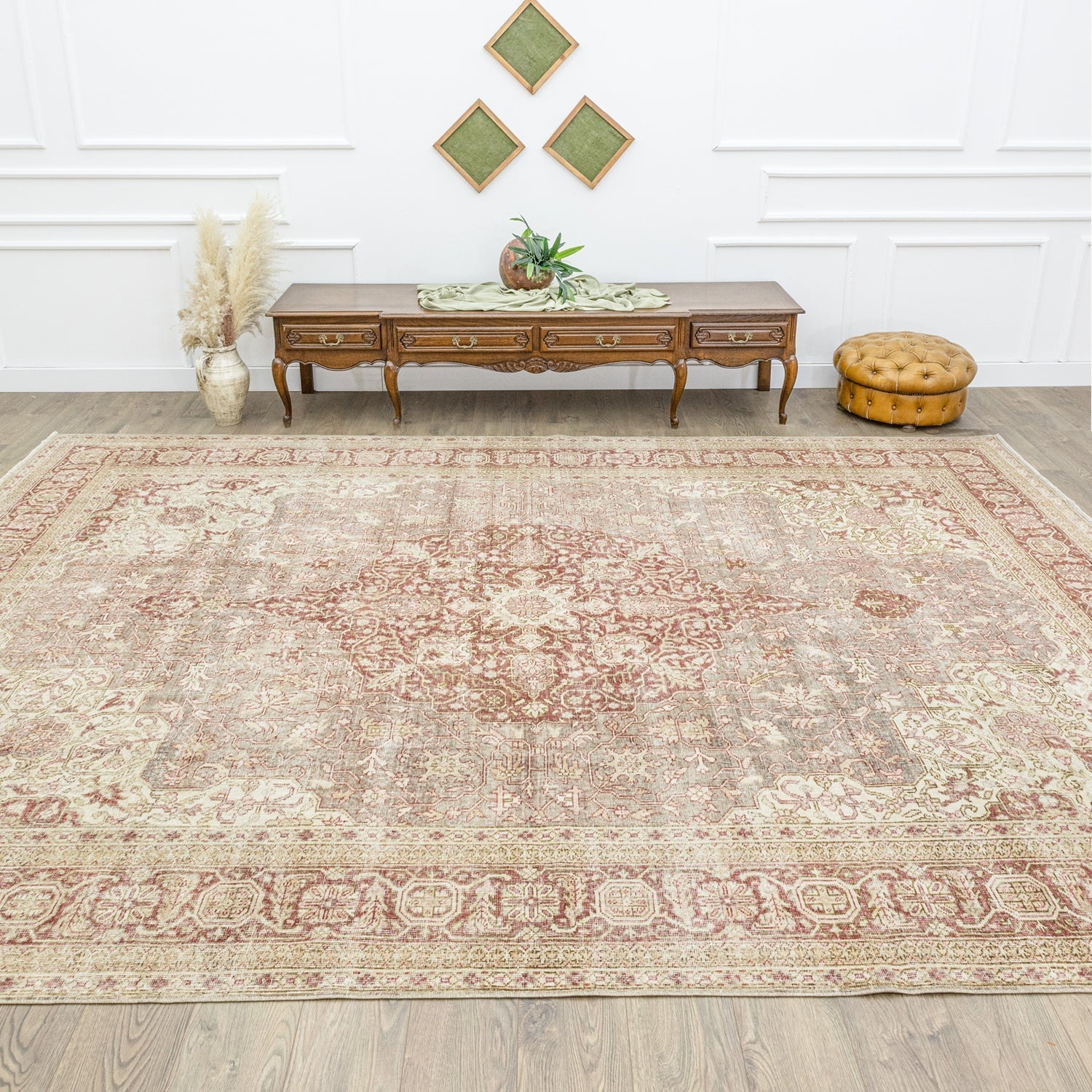 Fasa Pastel Renkli Vintage El Dokuma Halı 276x393 cm