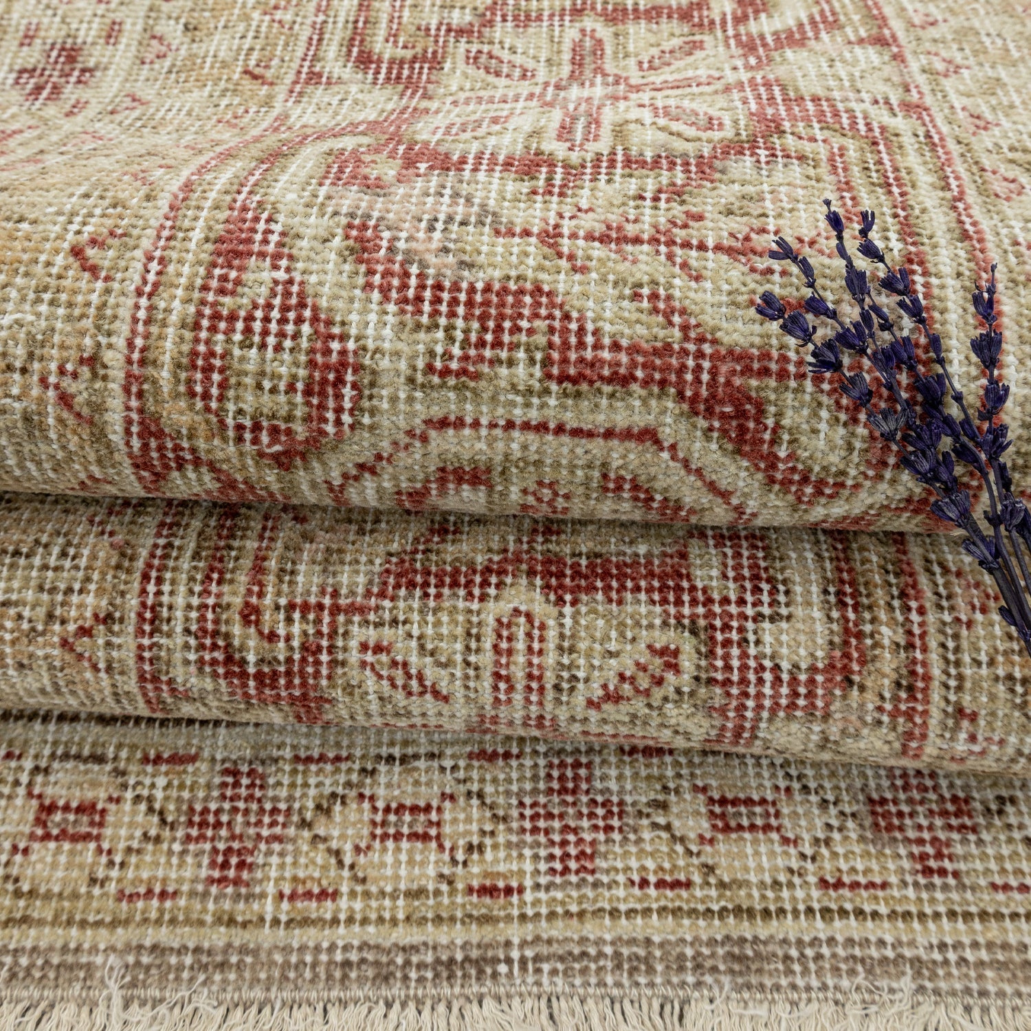 Fasa Pastel Renkli Vintage El Dokuma Halı 276x393 cm