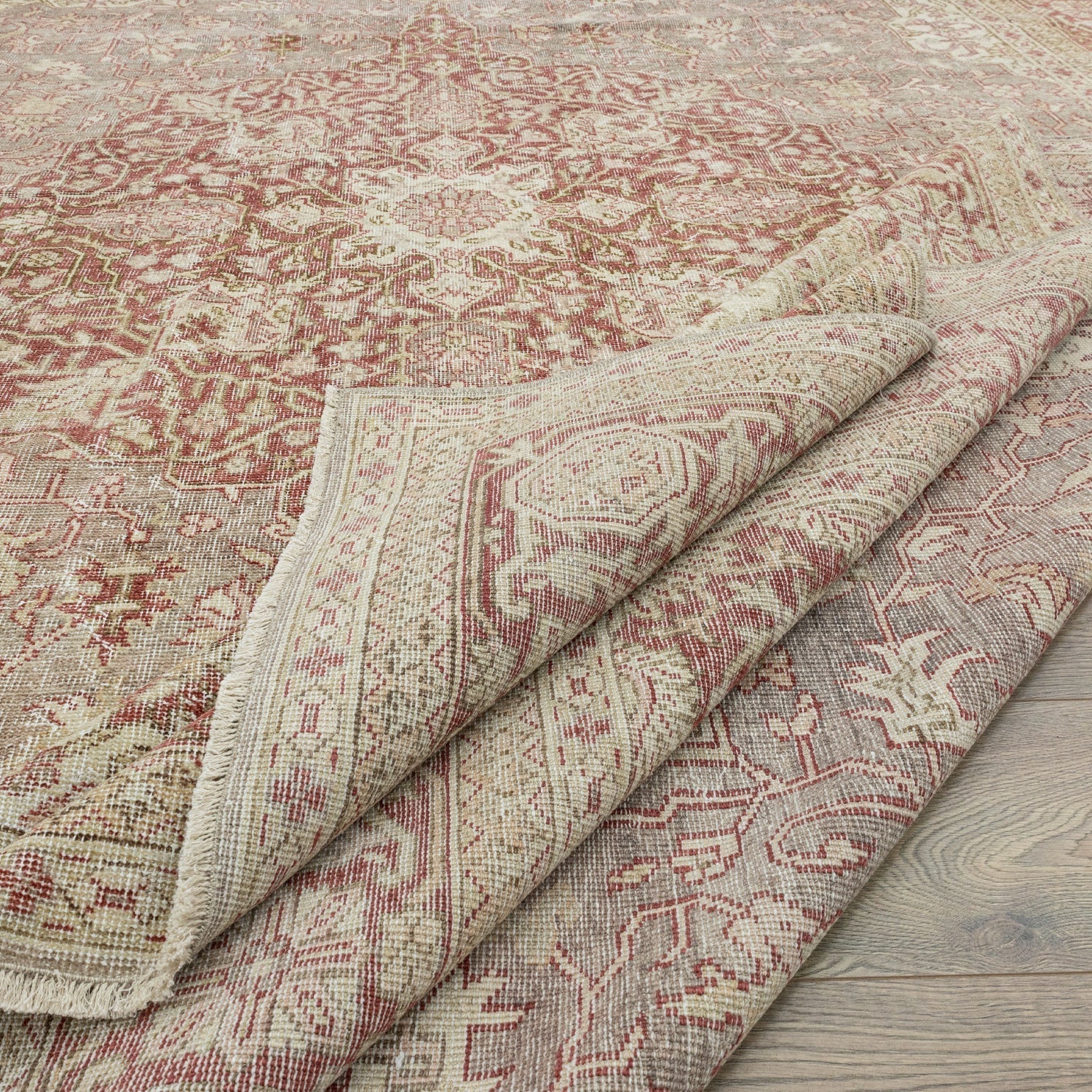 Fasa Pastel Renkli Vintage El Dokuma Halı 276x393 cm