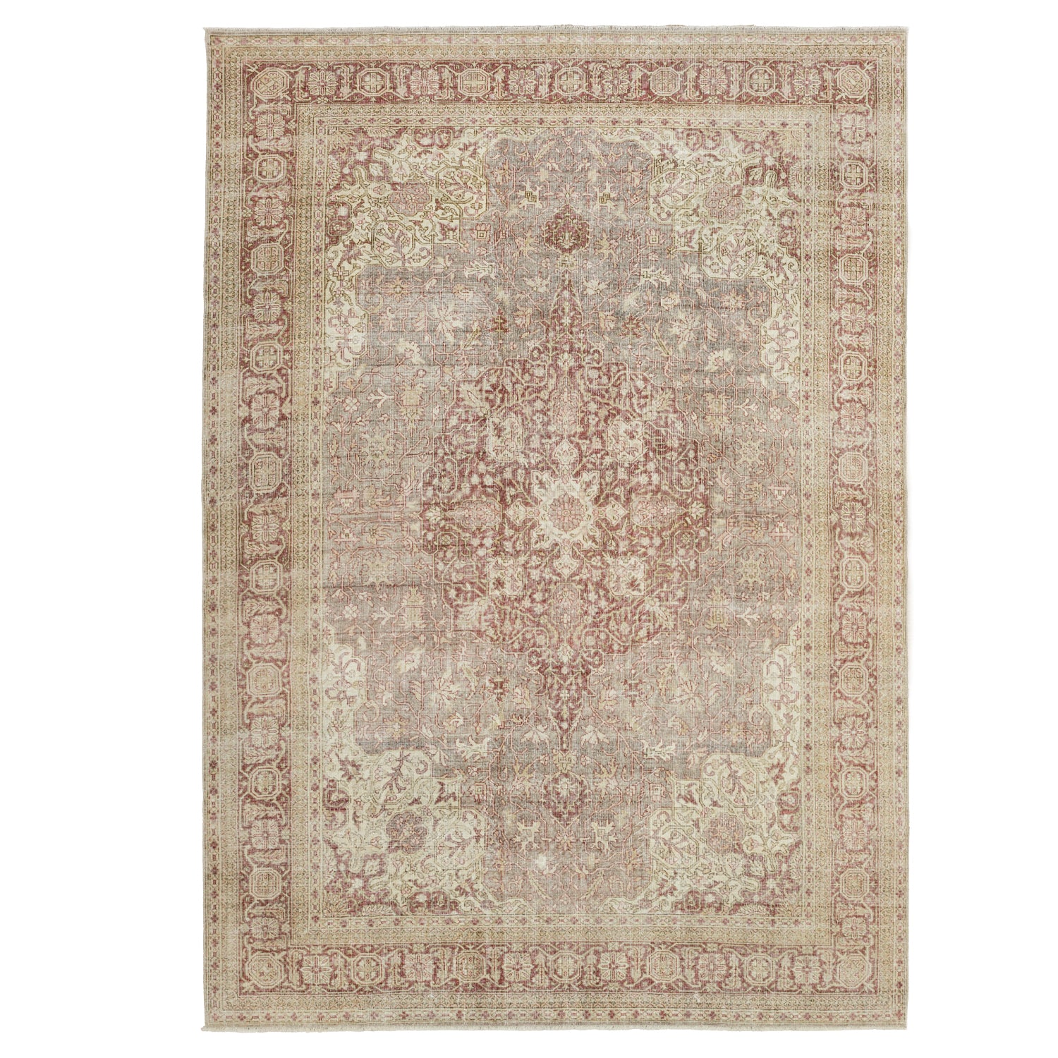 Fasa Pastel Renkli Vintage El Dokuma Halı 276x393 cm