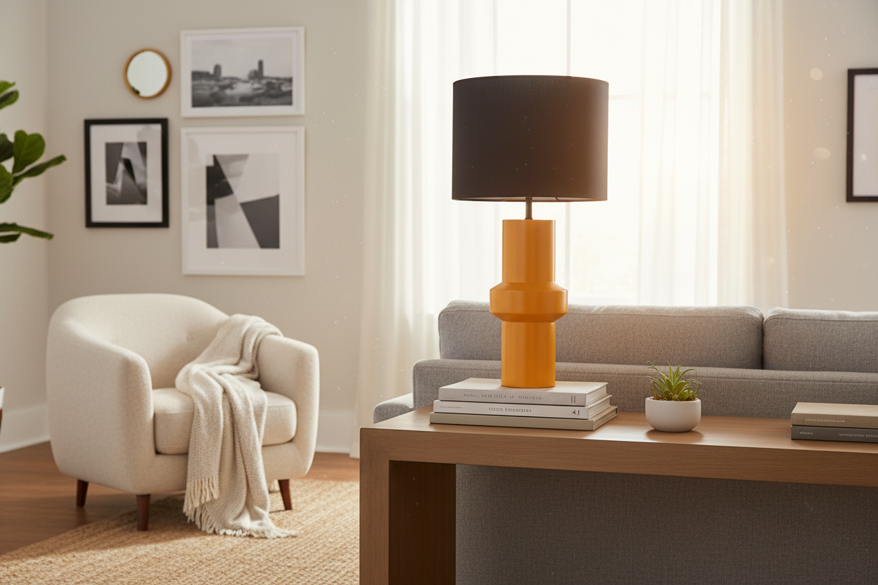 Feel Ahşap Abajur Turuncu-Abajur-Pinot Interior-NowShopFun