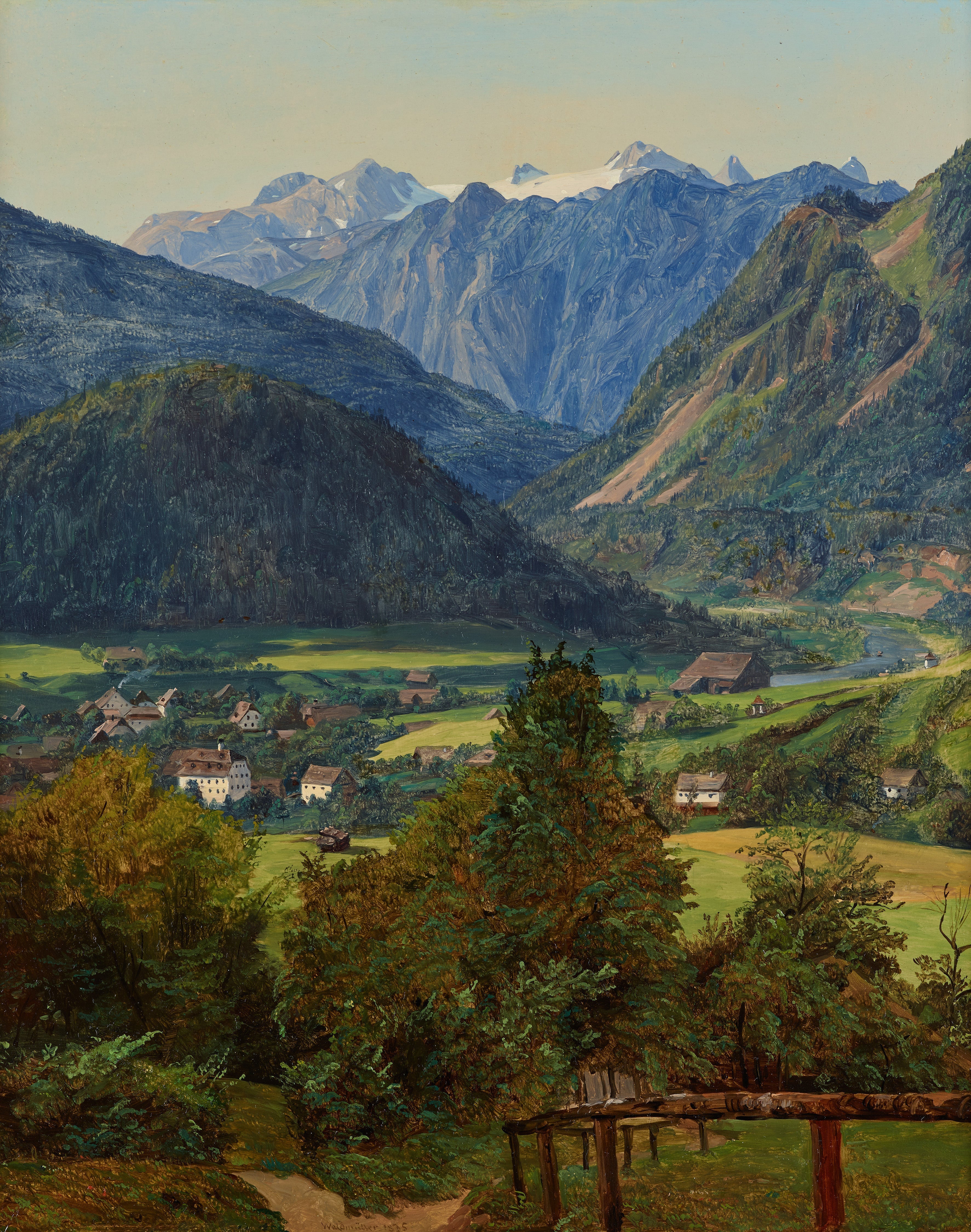 Ferdinand Georg Waldmüller - Sophien Doppelblick Yakınından Dachstein Manzarası Fine Art Baskı