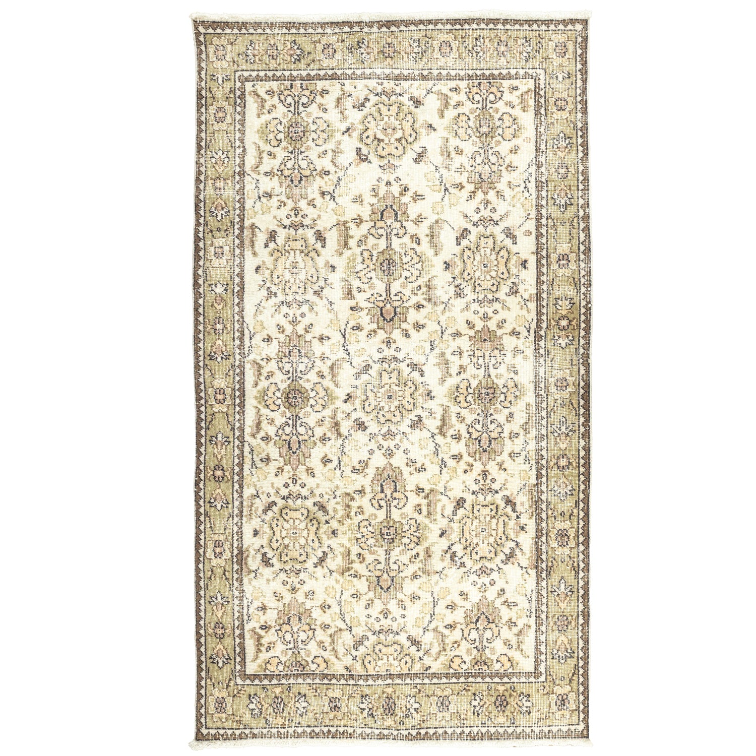 Fida Natural El Dokuma Vintage Halı 113x202 cm-Kilim & Halı-Soho Antiq-NowShopFun