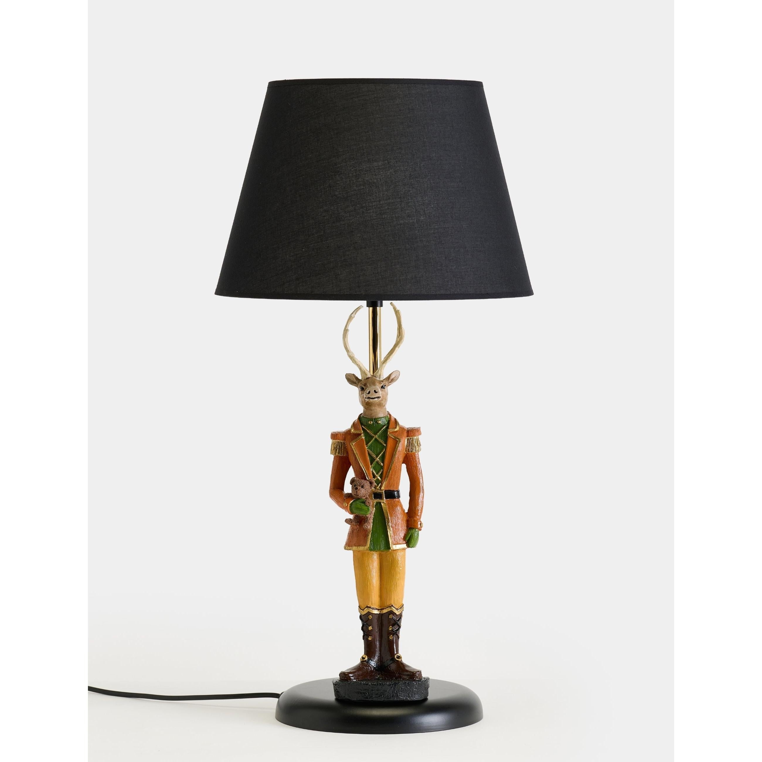 Fındıkkıran Geyik Asker Bear Figürlü Abajur & Biblo