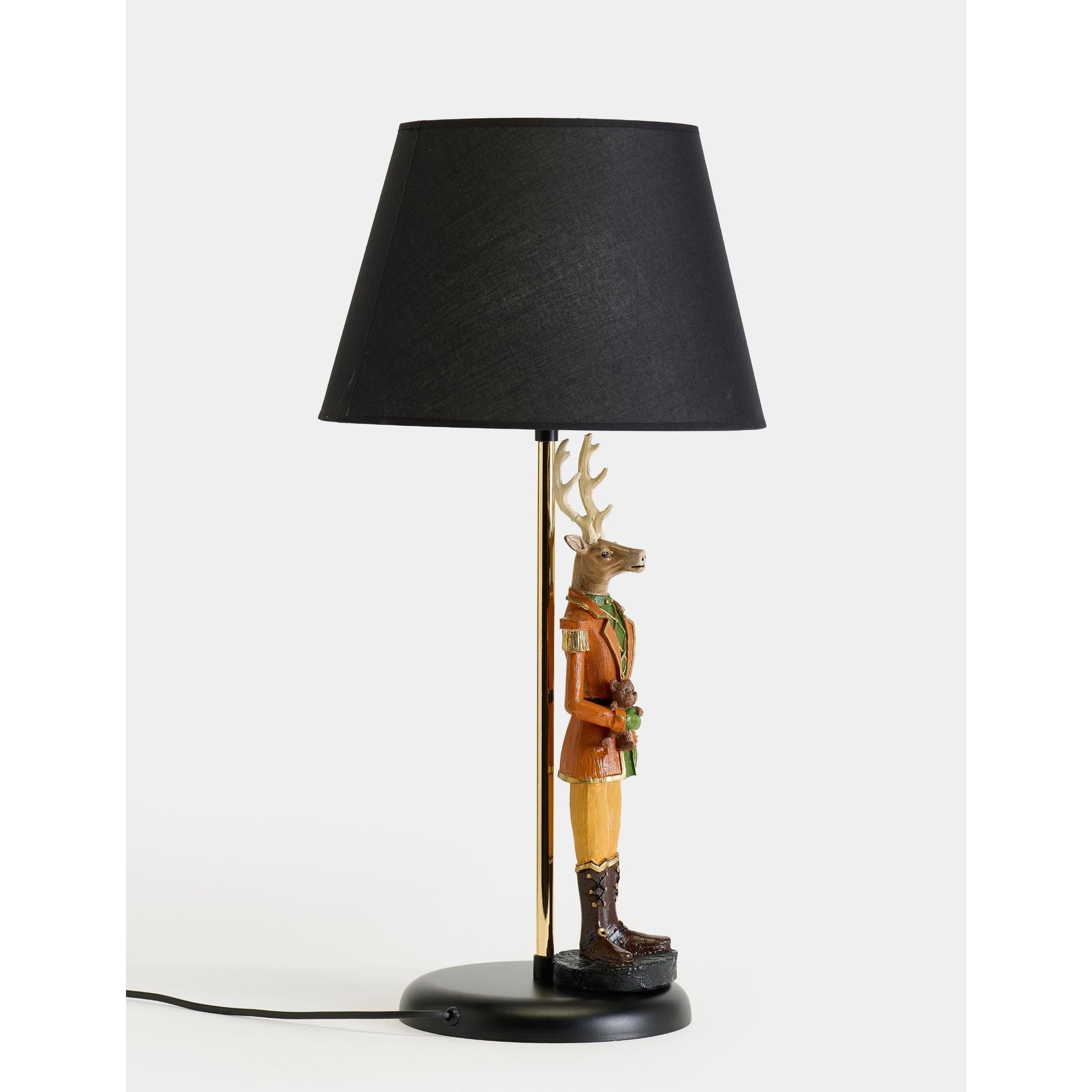 Fındıkkıran Geyik Asker Bear Figürlü Abajur & Biblo