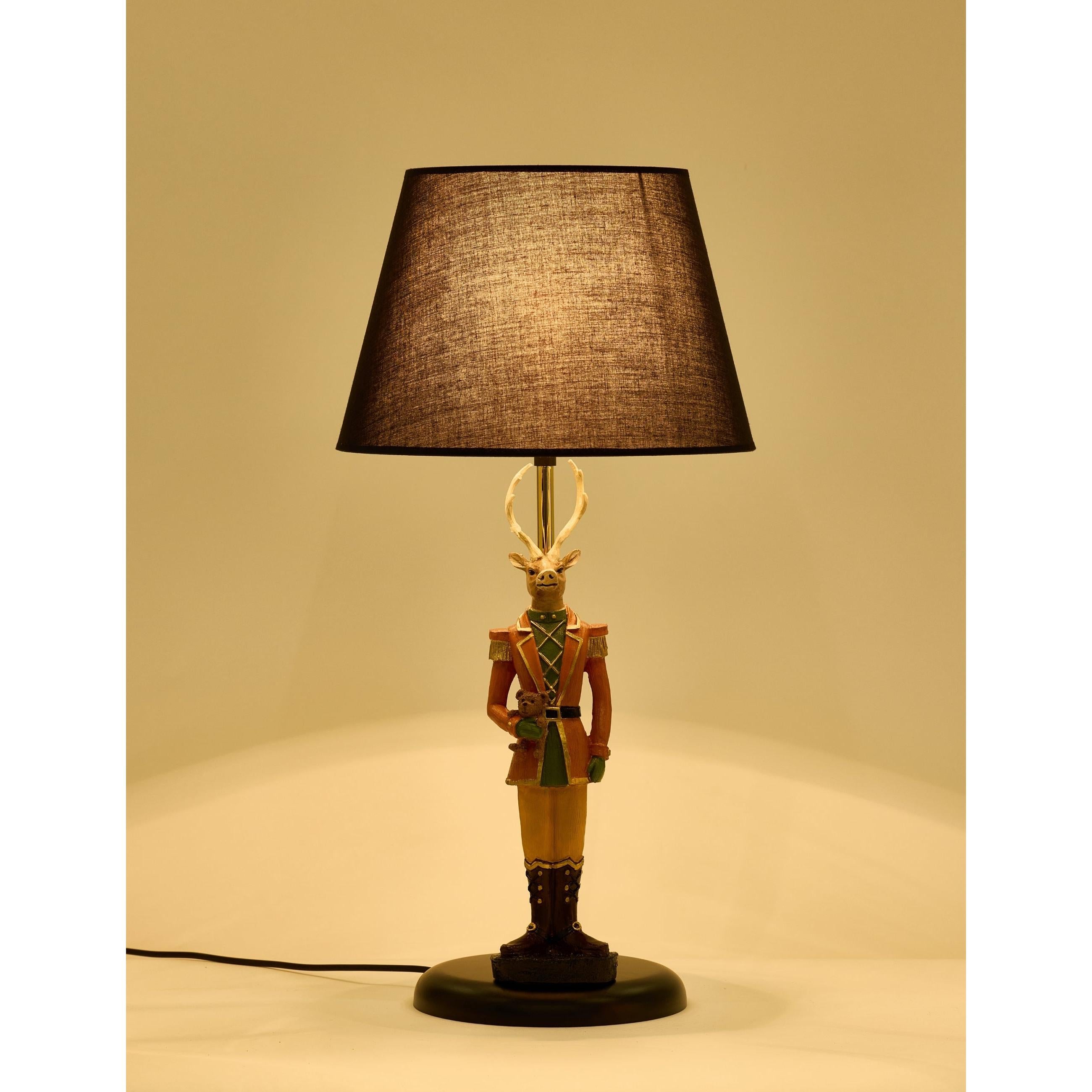 Fındıkkıran Geyik Asker Bear Figürlü Abajur & Biblo
