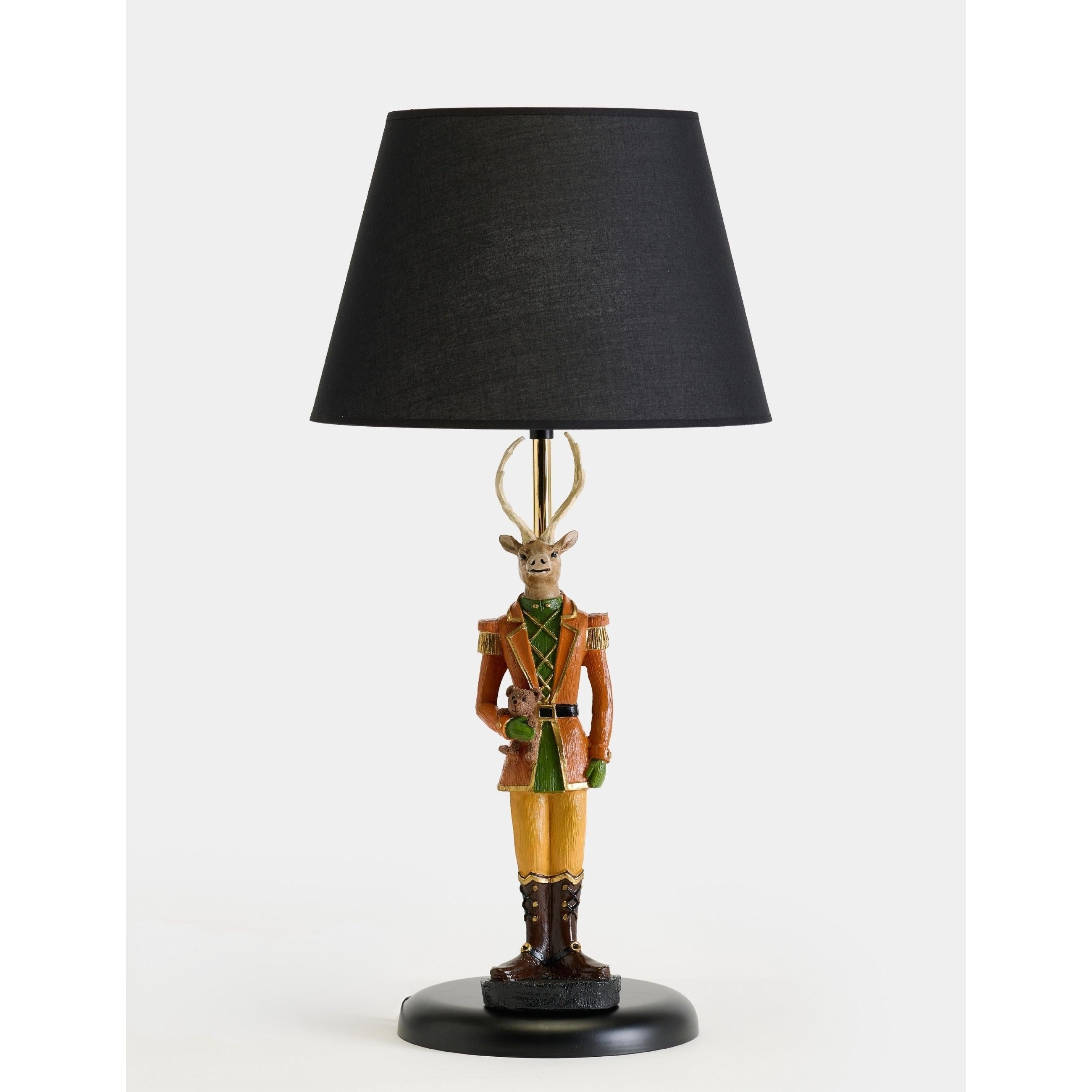 Fındıkkıran Geyik Asker Bear Figürlü Abajur & Biblo
