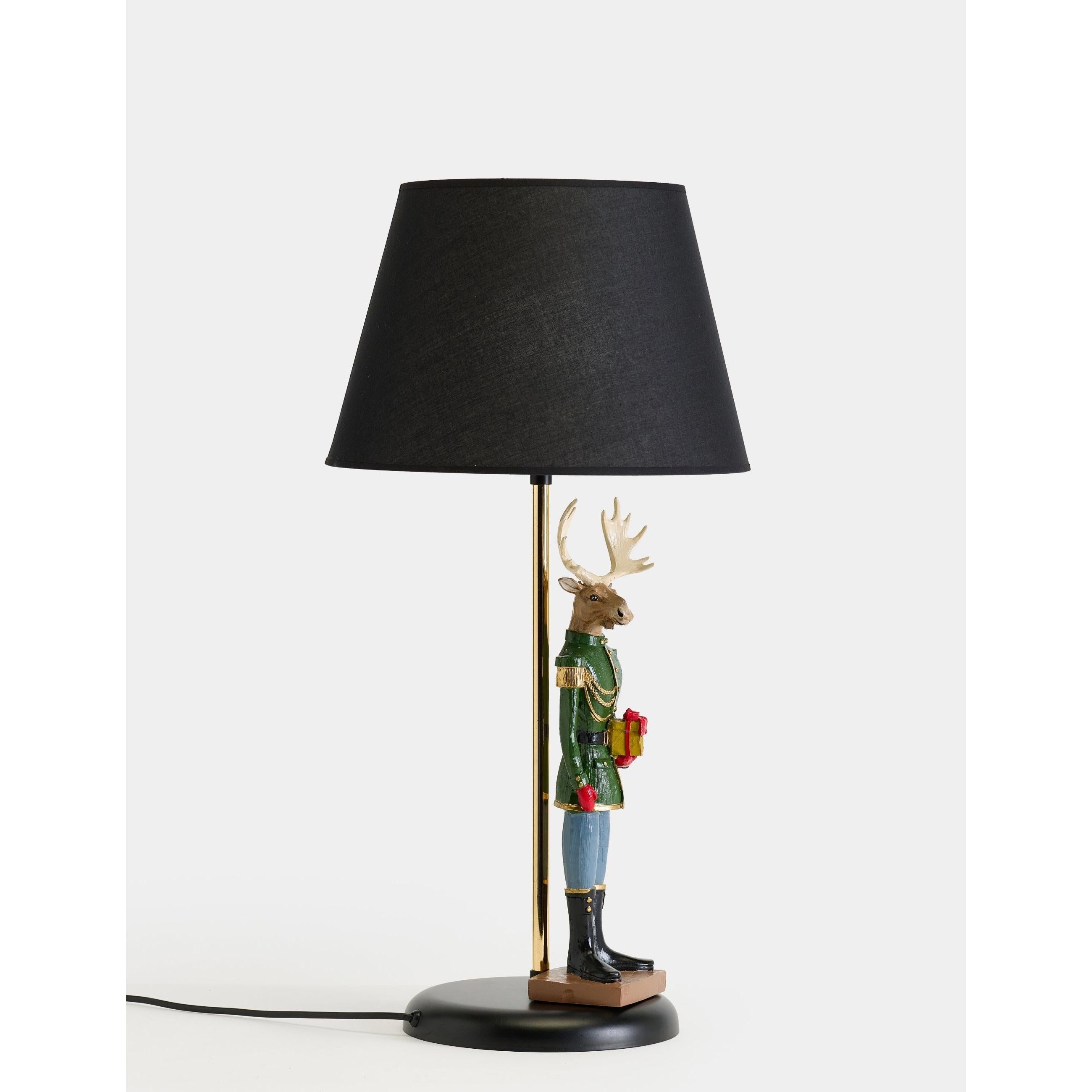 Fındıkkıran Geyik Asker Gift Figürlü Abajur & Biblo