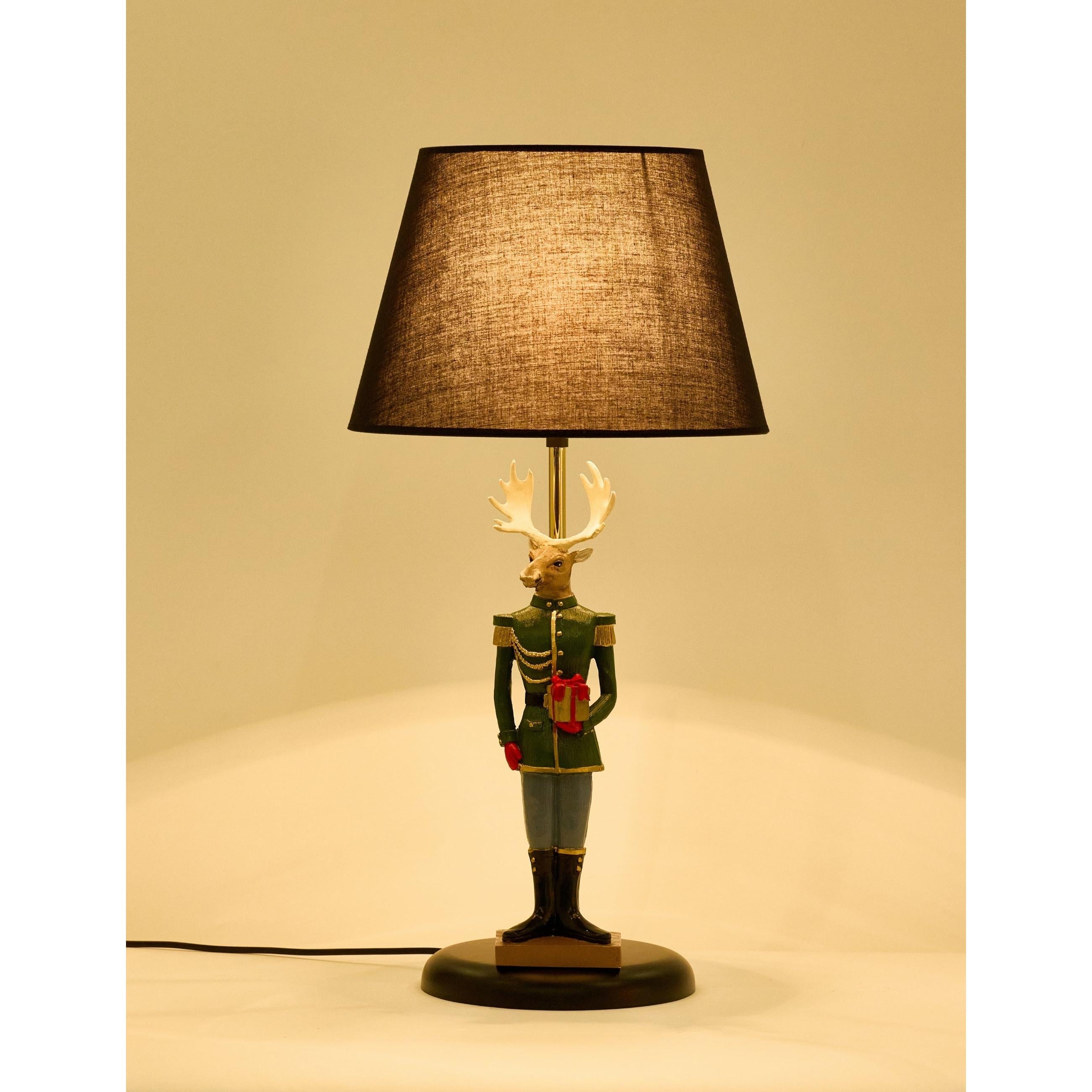 Fındıkkıran Geyik Asker Gift Figürlü Abajur & Biblo