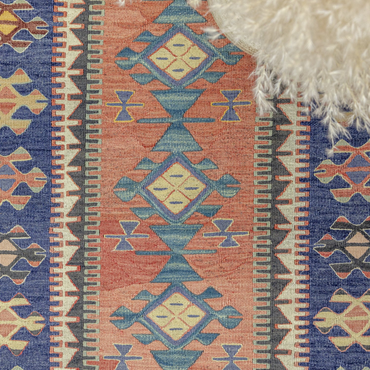 Firas Rustik Tasarımlı Yün Kilim 81x152 cm