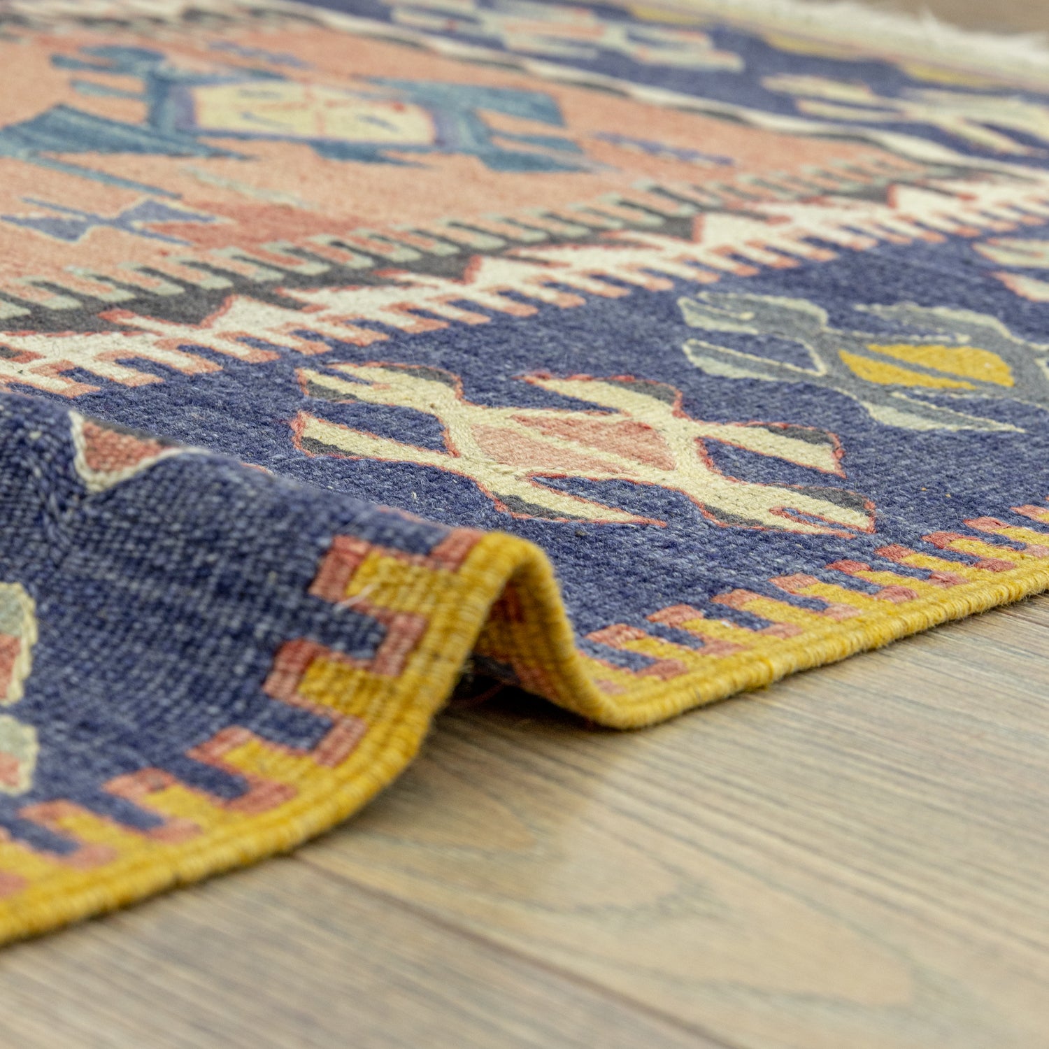 Firas Rustik Tasarımlı Yün Kilim 81x152 cm