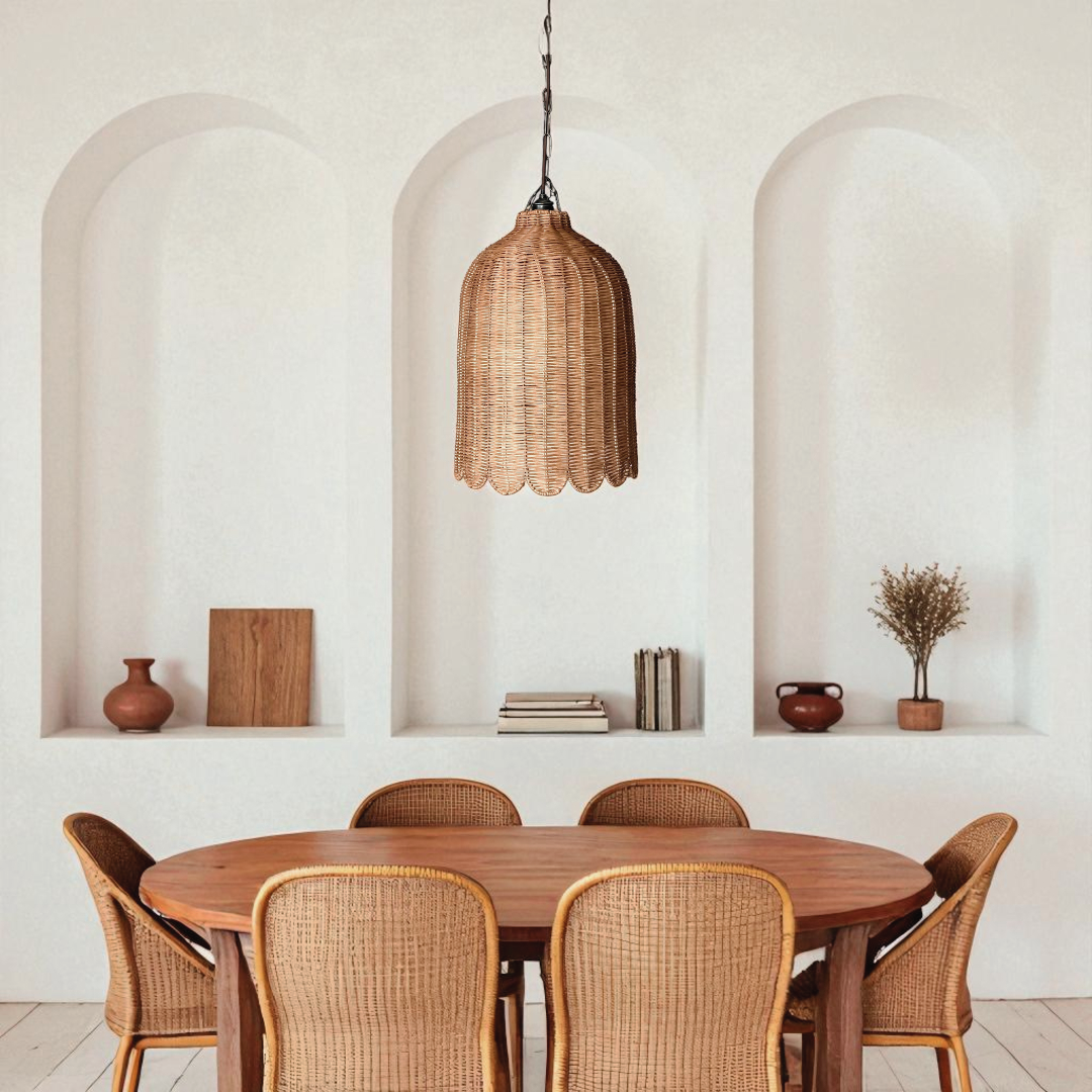 Fisto Doğal Rattan Sarkıt Avize